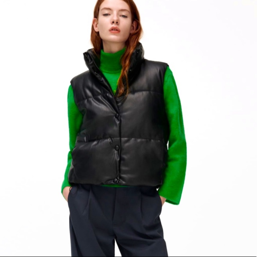 Faux Leather Vest Zara
